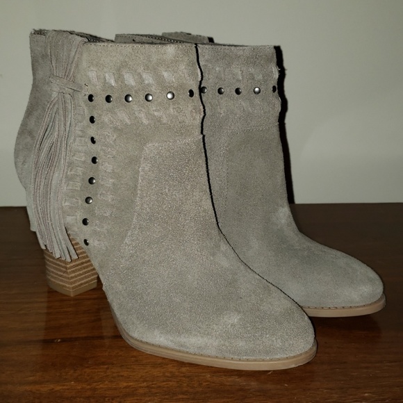 Jade Suede Fringe Booties by INC (NWT) - Picture 2 of 7